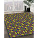 Patterned Purple Lily Purple Novelty Rug in Family Room, pat3683