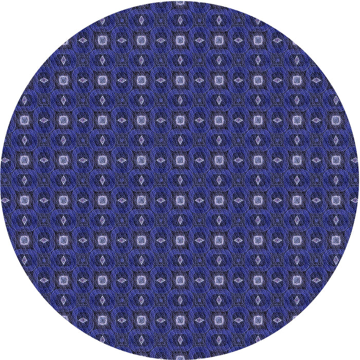 Square Patterned Denim Dark Blue Rug, pat3684blu