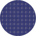 Square Patterned Denim Dark Blue Rug, pat3684blu