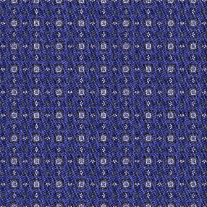 Round Patterned Denim Dark Blue Rug, pat3684blu
