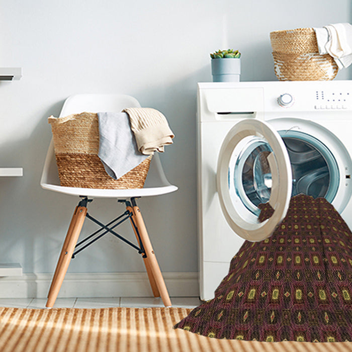 Machine Washable Transitional Sienna Brown Rug in a Washing Machine, wshpat3684brn