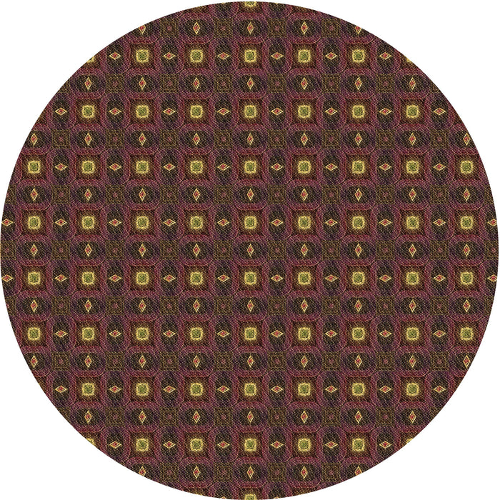 Square Patterned Sienna Brown Rug, pat3684brn