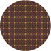 Square Patterned Sienna Brown Rug, pat3684brn