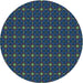 Square Patterned Deep-Sea Blue Rug, pat3684lblu