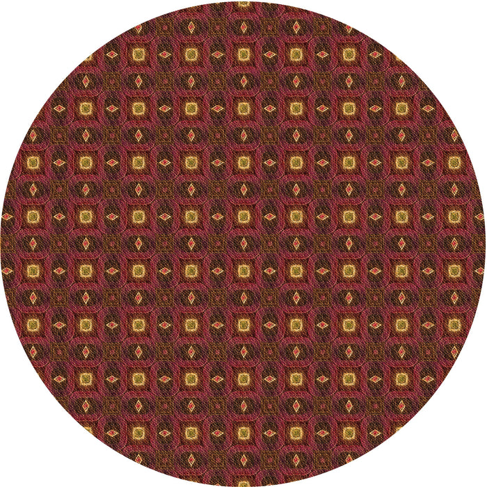 Square Patterned Mahogany Brown Rug, pat3684org
