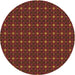 Square Patterned Mahogany Brown Rug, pat3684org