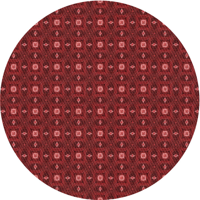 Square Patterned Cranberry Red Rug, pat3684rd
