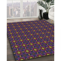 Patterned Mauve Taupe Purple Novelty Rug, pat3684