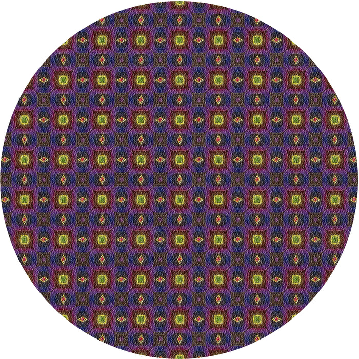 Sideview of Patterned Mauve Taupe Purple Novelty Rug, pat3684