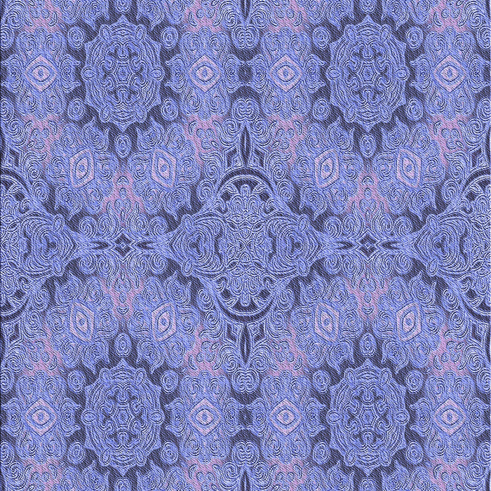 Machine Washable Transitional Denim Blue Rug, wshpat3685blu