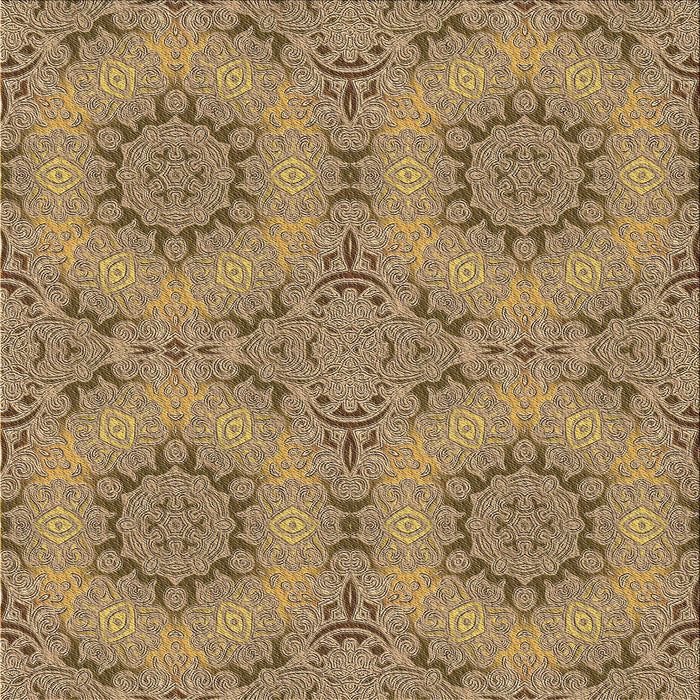 Round Patterned Red Brown Rug, pat3685brn