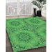 Machine Washable Transitional Neon Green Rug in a Family Room, wshpat3685grn