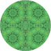 Square Patterned Neon Green Rug, pat3685grn