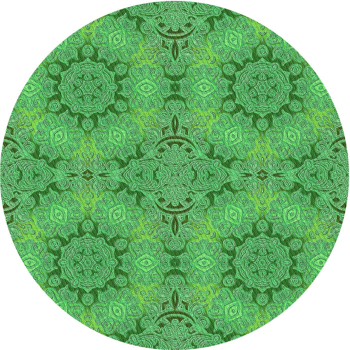 Square Machine Washable Transitional Neon Green Rug in a Living Room, wshpat3685grn