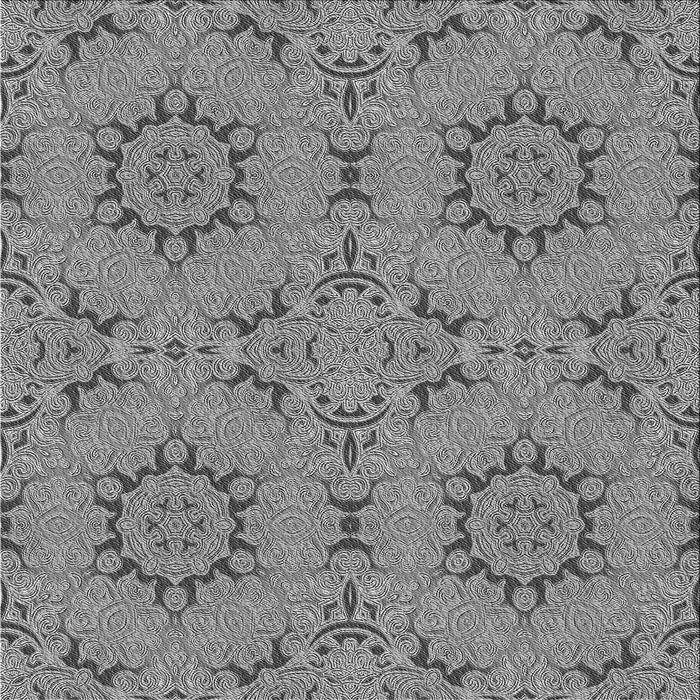 Round Patterned Carbon Gray Rug, pat3685gry