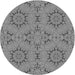 Square Patterned Carbon Gray Rug, pat3685gry