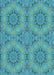 Machine Washable Transitional Dark Cyan Green Rug, wshpat3685lblu