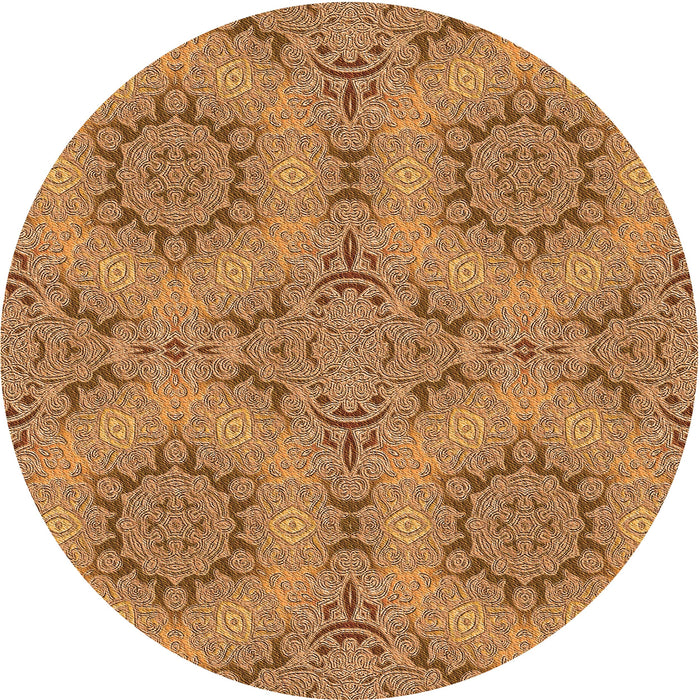 Square Patterned Orange Rug, pat3685org