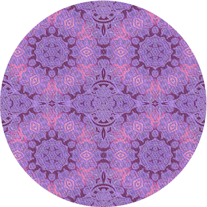 Square Machine Washable Transitional Dark Orchid Purple Rug in a Living Room, wshpat3685pur