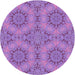 Square Machine Washable Transitional Dark Orchid Purple Rug in a Living Room, wshpat3685pur