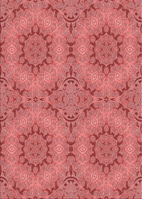 Machine Washable Transitional Red Rug, wshpat3685rd