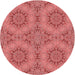 Square Patterned Red Rug, pat3685rd