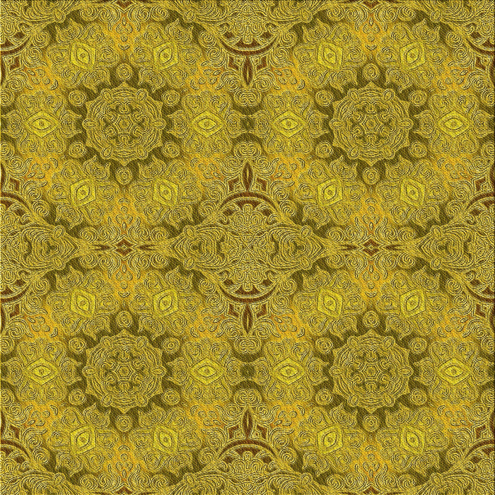 Round Machine Washable Transitional Dark Bisque Brown Rug, wshpat3685yw