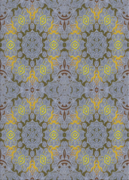 Patterned Pale Silver Gray Novelty Rug, pat3685