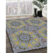 Patterned Pale Silver Gray Novelty Rug in Family Room, pat3685