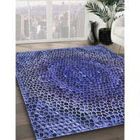 Patterned Light Slate Blue Rug, pat3686blu