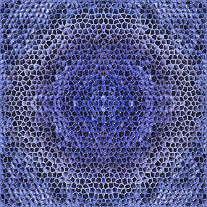 Round Patterned Light Slate Blue Rug, pat3686blu