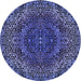 Square Patterned Light Slate Blue Rug, pat3686blu