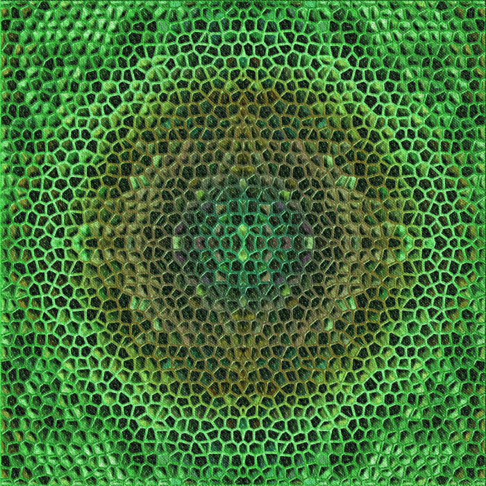 Round Patterned Dark Forest Green Rug, pat3686grn