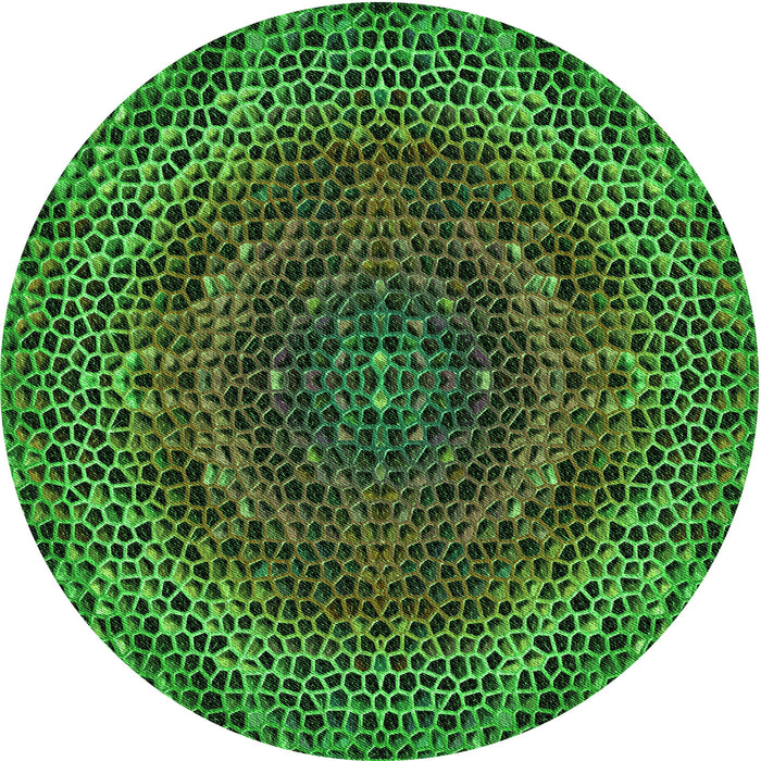 Square Patterned Dark Forest Green Rug, pat3686grn