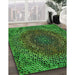 Machine Washable Transitional Dark Forest Green Rug in a Family Room, wshpat3686grn