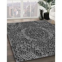 Patterned Charcoal Black Rug, pat3686gry