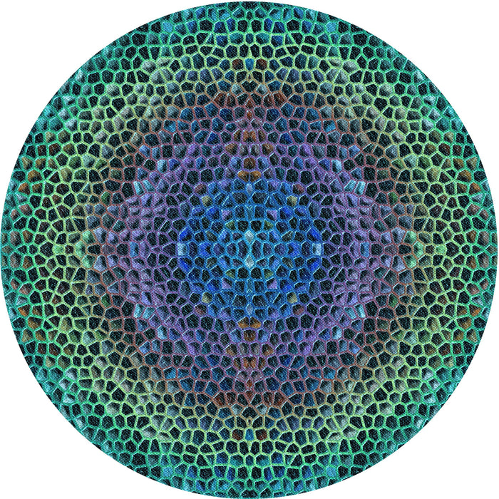 Square Machine Washable Transitional Deep-Sea Blue Rug in a Living Room, wshpat3686lblu