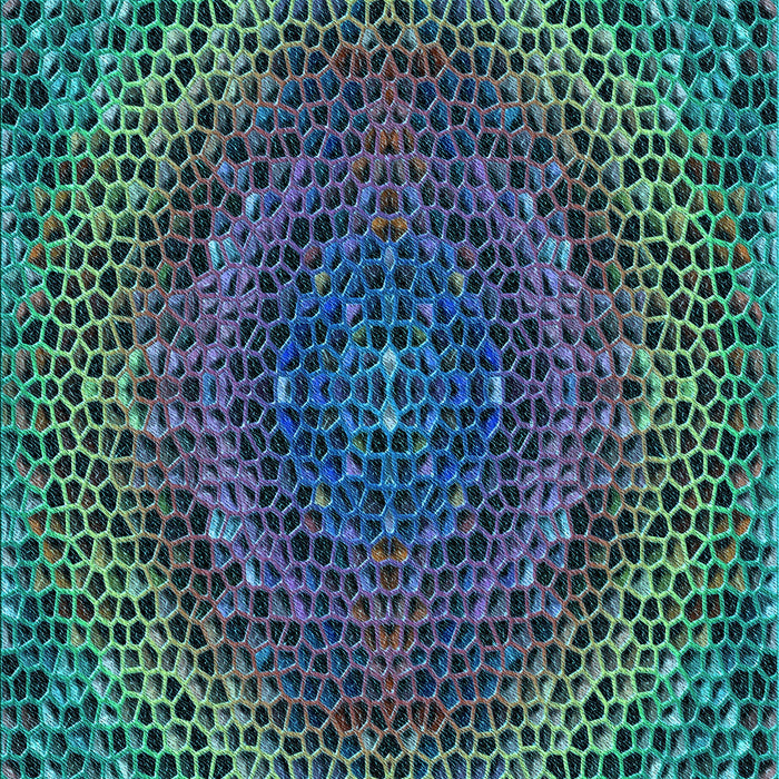 Patterned Deep-Sea Blue Rug, pat3686lblu