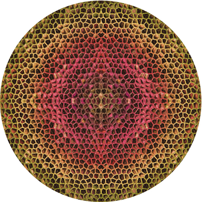 Square Machine Washable Transitional Cinnamon Brown Rug in a Living Room, wshpat3686org