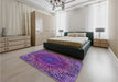 Patterned Purple Rug in a Bedroom, pat3686pur