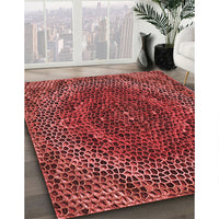 Patterned Cranberry Red Rug, pat3686rd