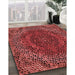 Patterned Cranberry Red Rug in Family Room, pat3686rd