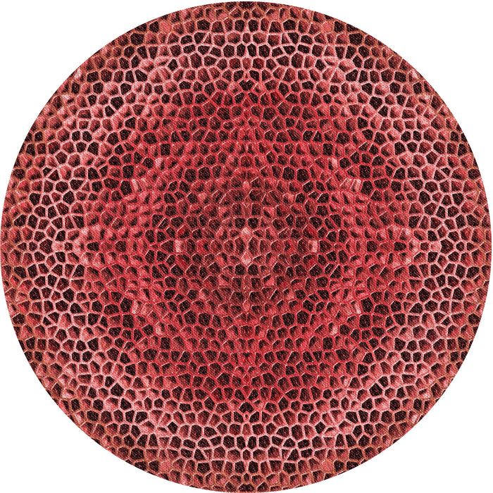 Square Patterned Cranberry Red Rug, pat3686rd