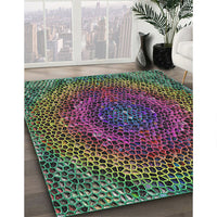 Patterned Green Novelty Rug, pat3686