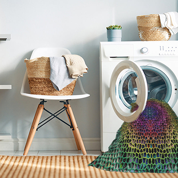 Machine Washable Transitional Green Rug in a Washing Machine, wshpat3686