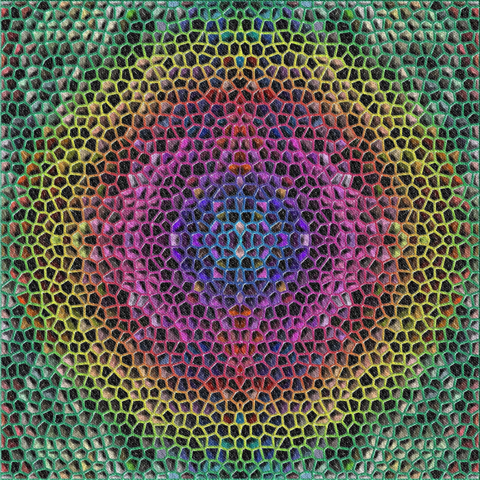 Square Patterned Green Novelty Rug, pat3686