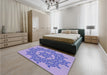 Patterned Mauve Purple Rug in a Bedroom, pat3687blu