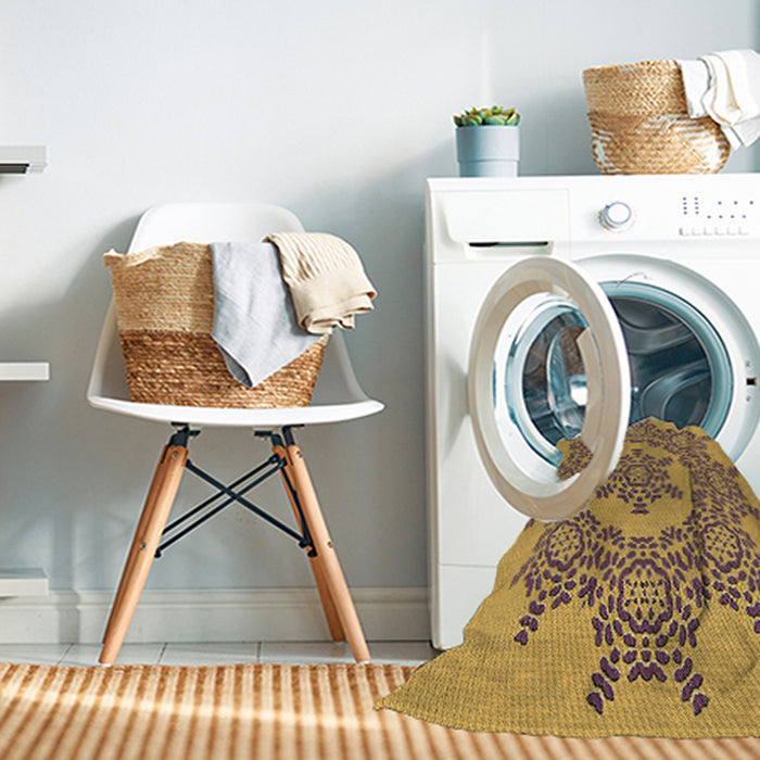 Machine Washable Transitional Sienna Brown Rug in a Washing Machine, wshpat3687brn