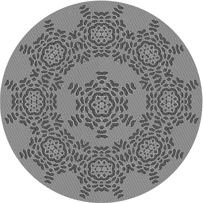 Square Patterned Carbon Gray Rug, pat3687gry