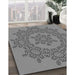 Patterned Carbon Gray Rug in Family Room, pat3687gry